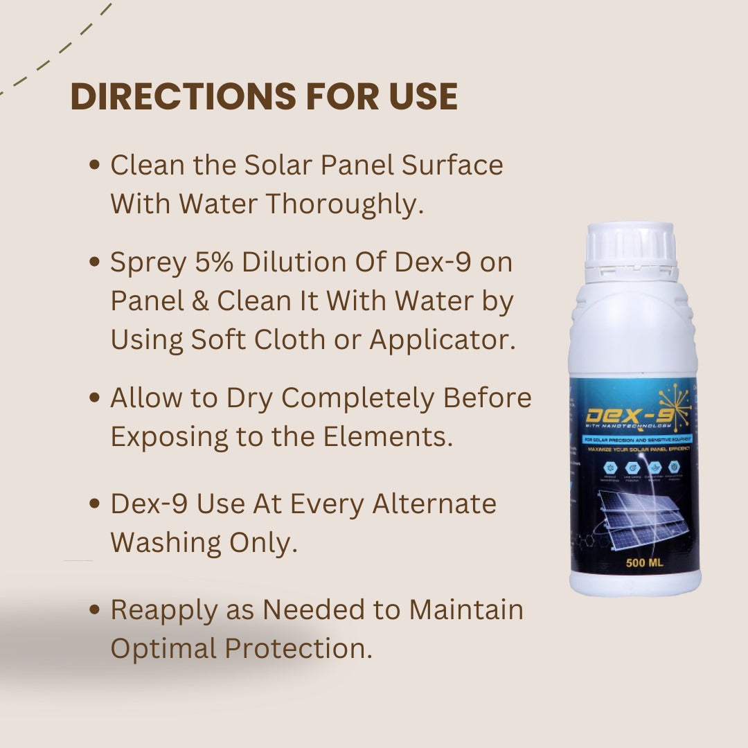 ShineON Dex-9 Solar Panel cleaner Pack of 2(500ml + 250ml)